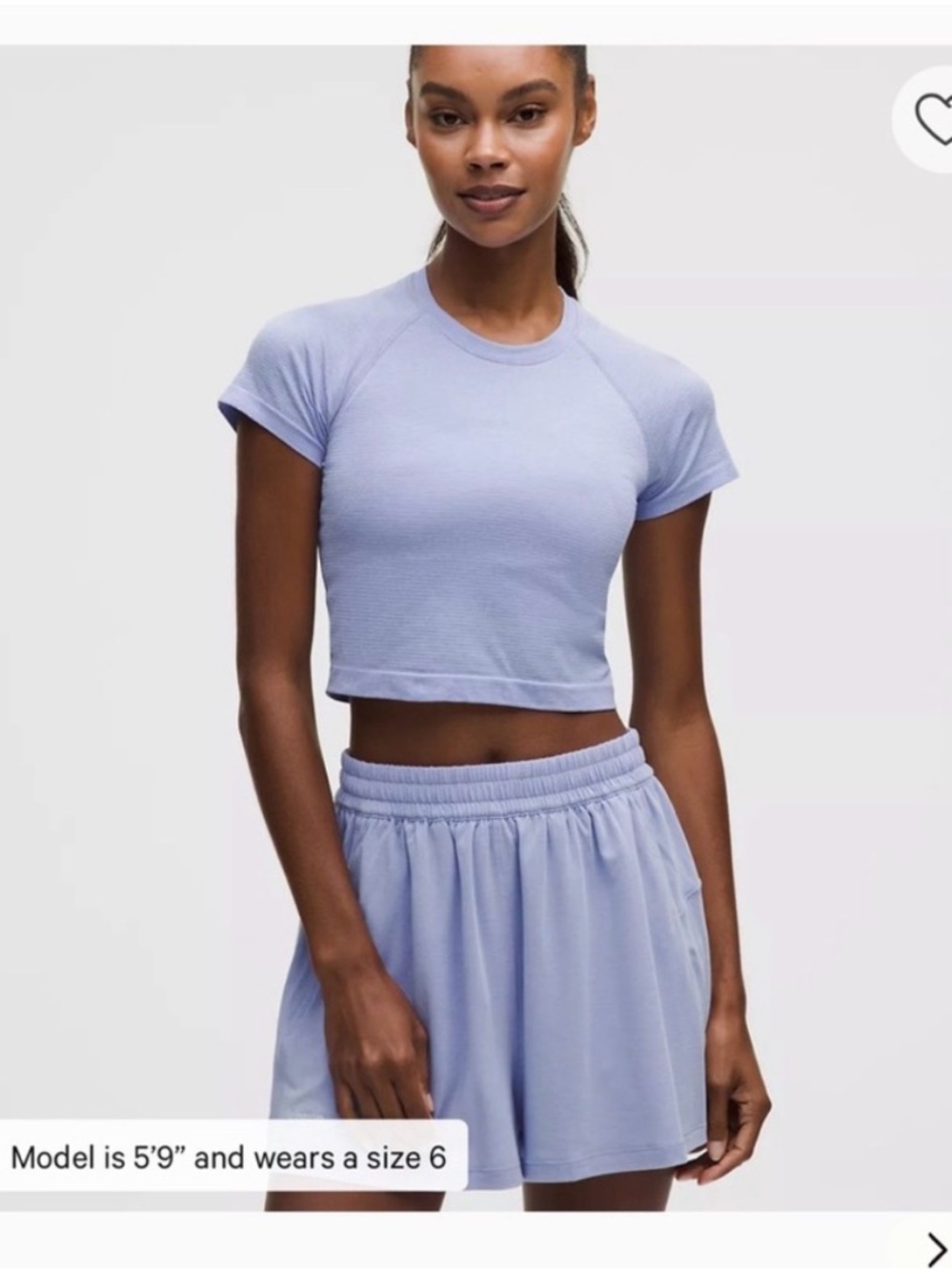 Swiftly Tech Cropped Serene Blue/Dusty Lilac Size 8